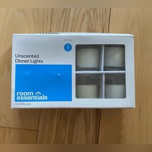 Set of 8 unscented dinner candles